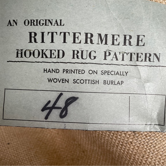 Original Rittermere Hooked Rug Pattern Hand Printed Woven Scottish Burlap Fruit - Picture 6 of 9